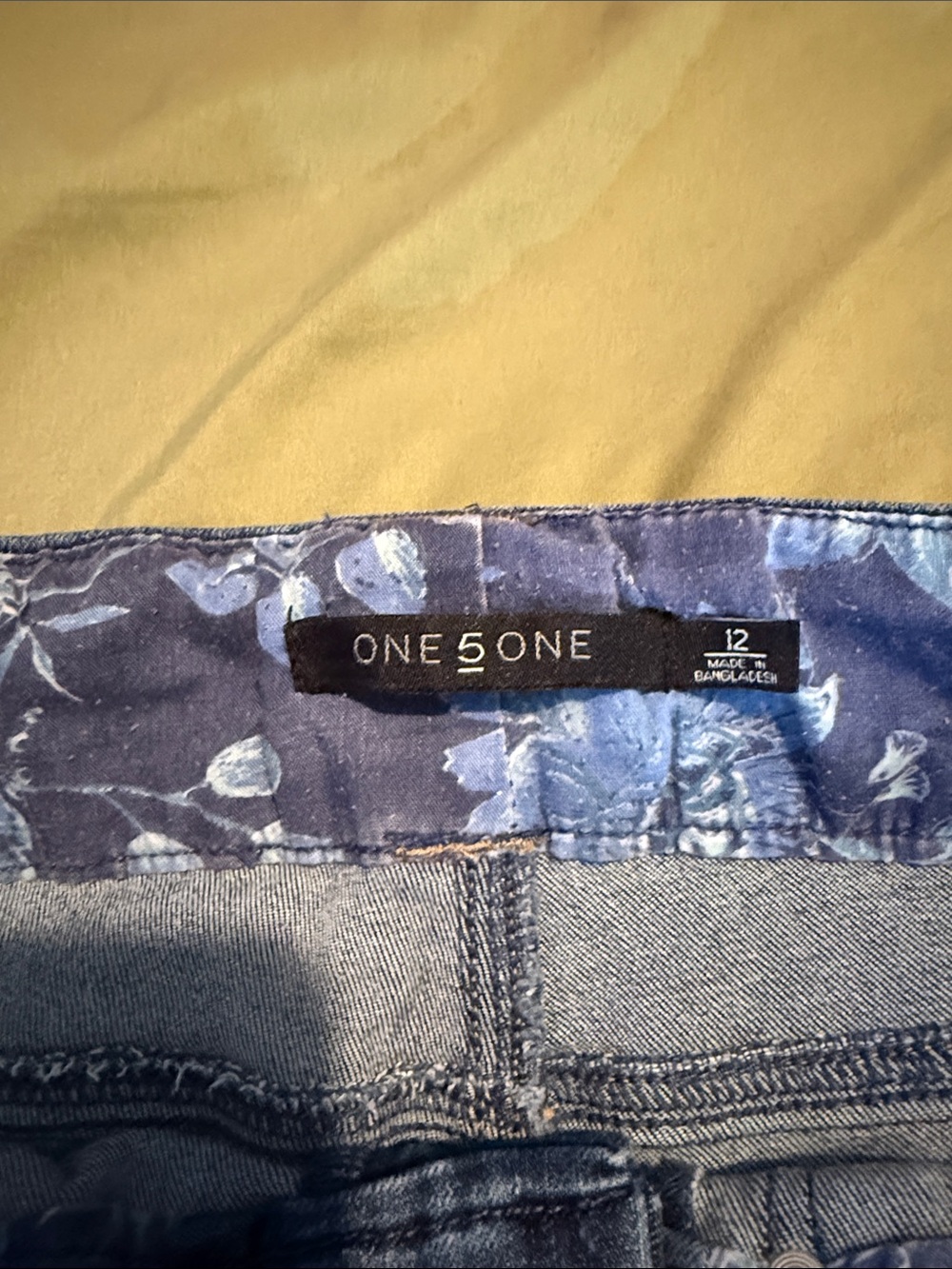 one 5 one Dark Blue High-Rise Cuffed Denim Shorts - Picture 2 of 3